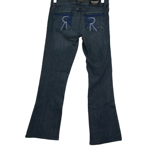 Rock & Republic Jeans Women's 26 Bootcut Kasandra Low Rise Embroidered 30x29.5 - Picture 1 of 8